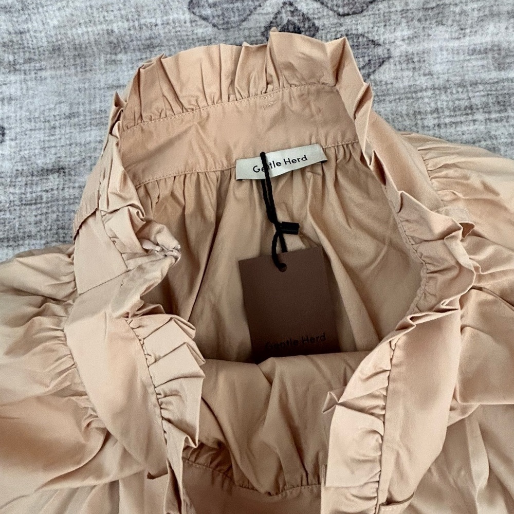 Gentle Herd Tan A Line Long Skirt Size Medium Pockets New — image 3 of 5